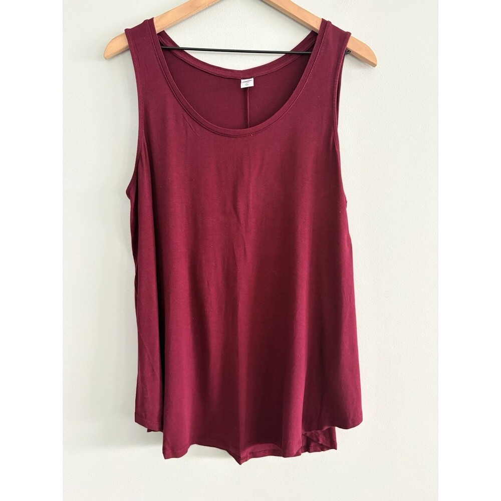Old Navy Women’s Luxe Tank Top Large Maroon Red Lightweight Casual Shirt